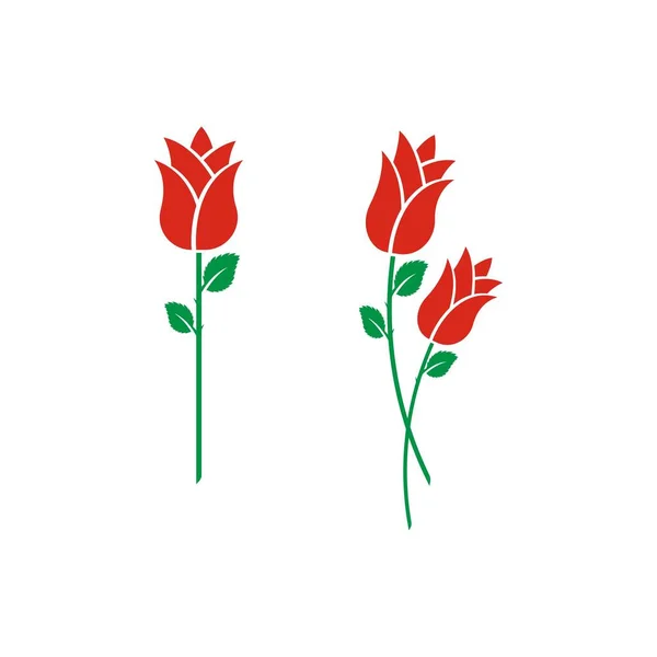 Rose Flor Logotipo Modelo Ícone Vetor Ilustração — Vetor de Stock