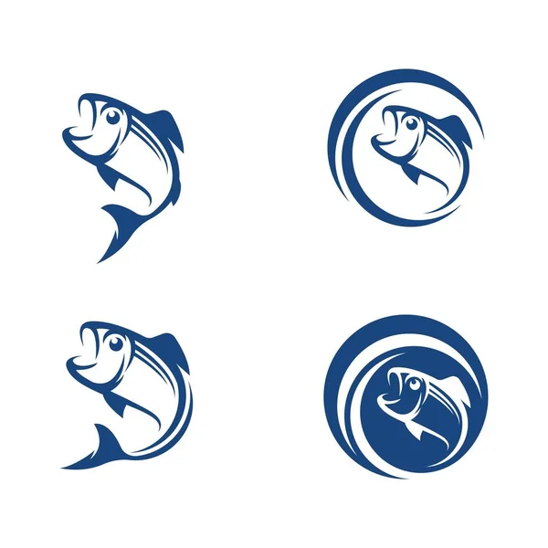 Шаблон Логотипа Рыбы Шаблон Дизайна Векторных Символов — стоковый вектор