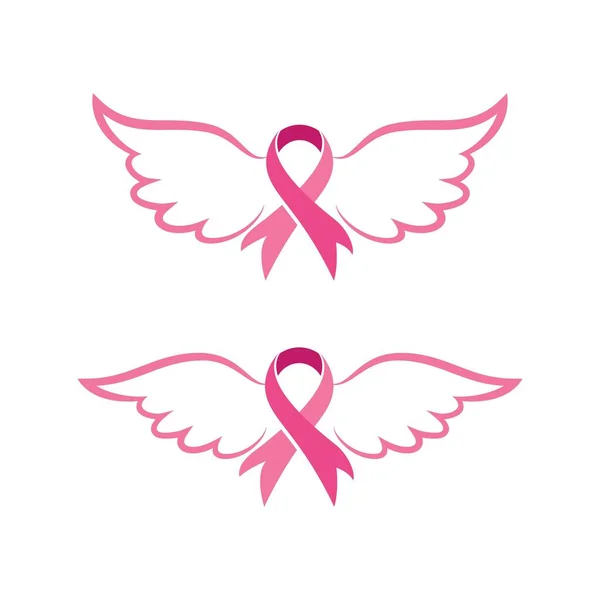 Рожева Стрічка Рак Молочної Залози Векторний Дизайн Ілюстрації — стоковий вектор