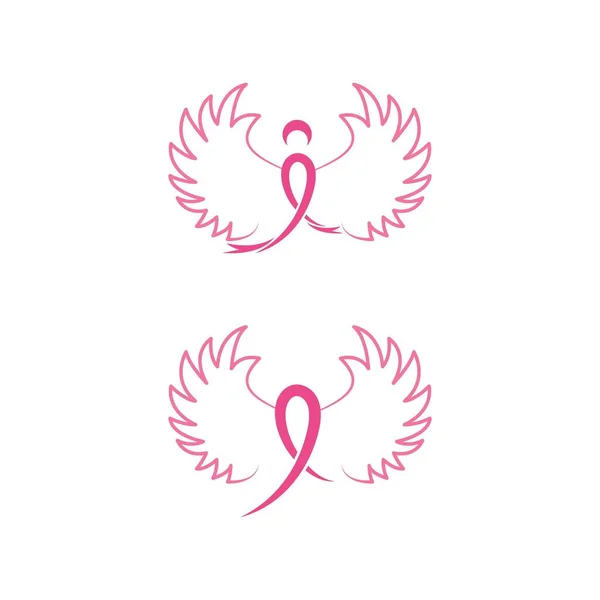 Рожева Стрічка Рак Молочної Залози Векторний Дизайн Ілюстрації — стоковий вектор