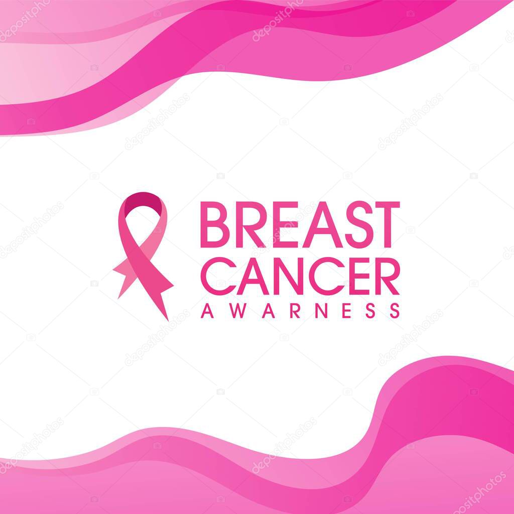 Pink ribbon breast cancer Vector illustration design