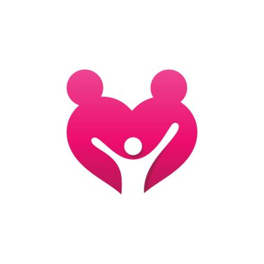 aile sevgisi logo vektör simgesi tasarım örnekleme şablonu