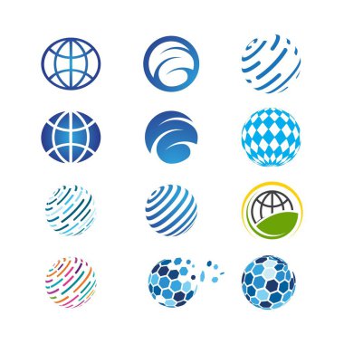 Wire World Logo Şablonu vektör çizimi