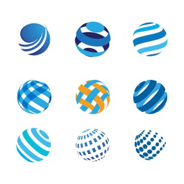 Wire World Logo Şablonu vektör çizimi
