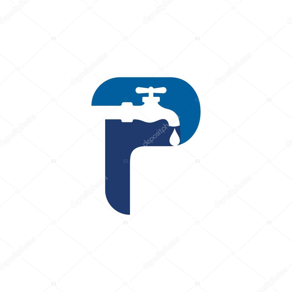 Plumbing logo Vector icon design illustration Template