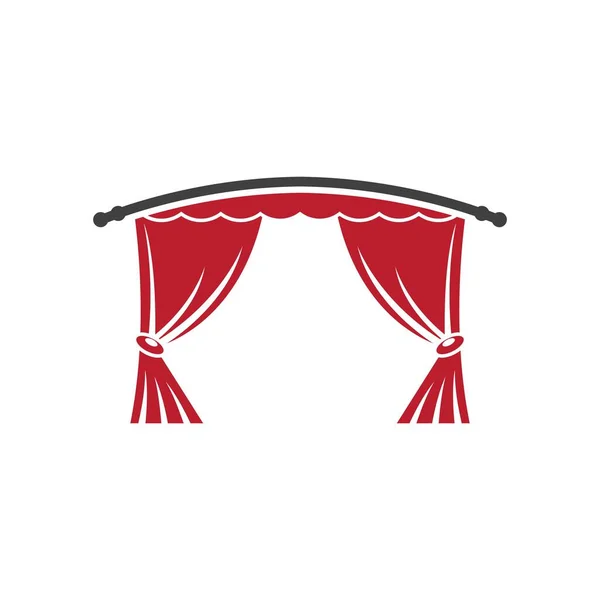 Červená Záclona Římsa Dekorace Domácí Textilie Vnitřní Závěs Textilní Lambrequin — Stockový vektor
