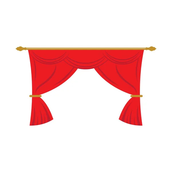 Červená Záclona Římsa Dekorace Domácí Textilie Vnitřní Závěs Textilní Lambrequin — Stockový vektor