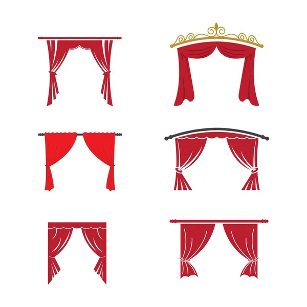 Tenda Rossa Cornice Decorazione Tessuto Domestico Interno Drappeggio Tessile Lambrequin — Vettoriale Stock