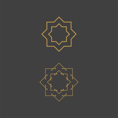 Geometrik logo şablonu. Vektör dairesel Arapça süslemeli semboller