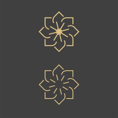 Geometrik logo şablonu. Vektör dairesel Arapça süslemeli semboller