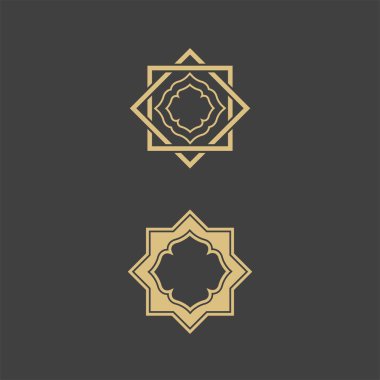 Geometrik logo şablonu. Vektör dairesel Arapça süslemeli semboller