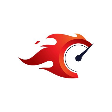 Otomatik logo vektör resimleme simgesi tasarımı için hız göstergesi simgesi