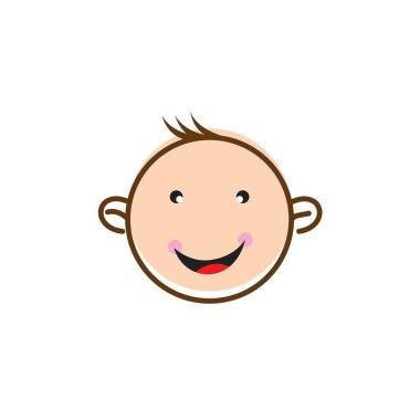 Şirin bebek logosu simgesi tasarım örnekleme şablonu