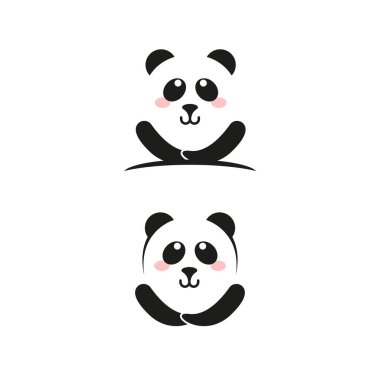 Panda simgesi vektör illüstrasyon tasarımı
