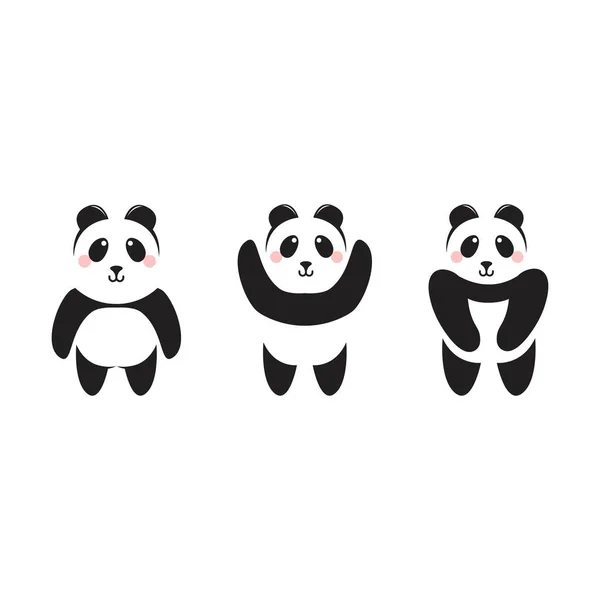 Icône Panda Modèle Vectoriel Illustration Design — Image vectorielle