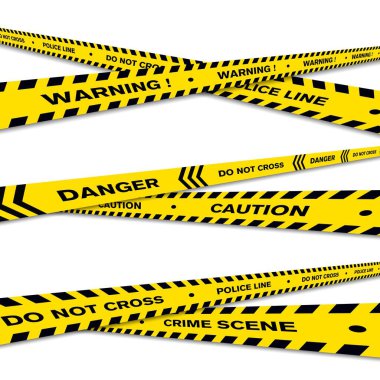 Uyarı Hattı polis vektör tasarımı ilüstrasyon şablonu