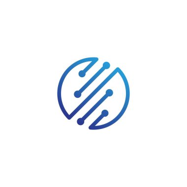 Circuit Logo Şablonu vektör resimleme simgesi tasarımı