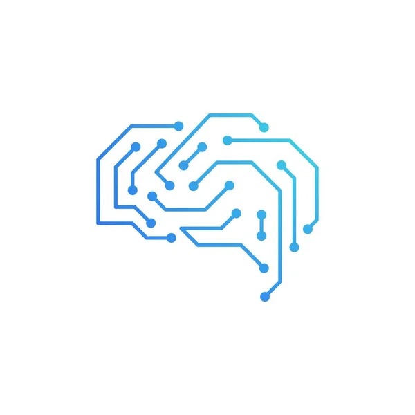 Diseño Icono Ilustración Vector Plantilla Logotipo Circuito Cerebral — Vector de stock
