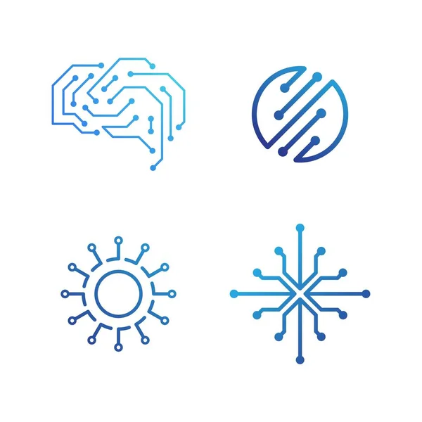 Modèle Logo Circuit Illustration Vectorielle Icône Design — Image vectorielle
