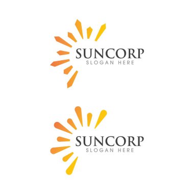 Güneş Vektörü illüstrasyon Simgesi Logo Şablonu tasarımı