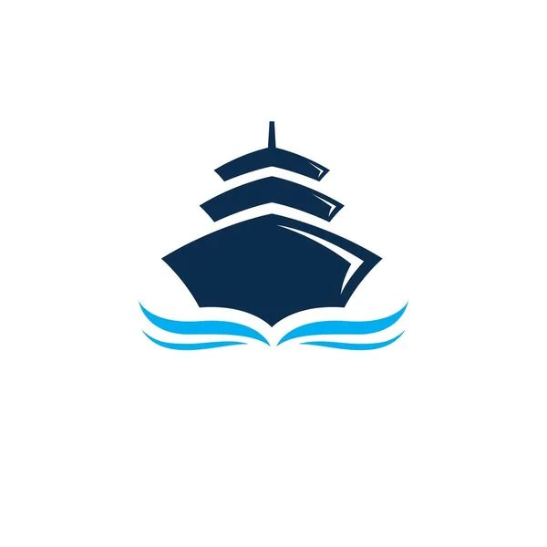 Modèle Logo Bateau Croisière Icône Vectorielle Illustration Design — Image vectorielle