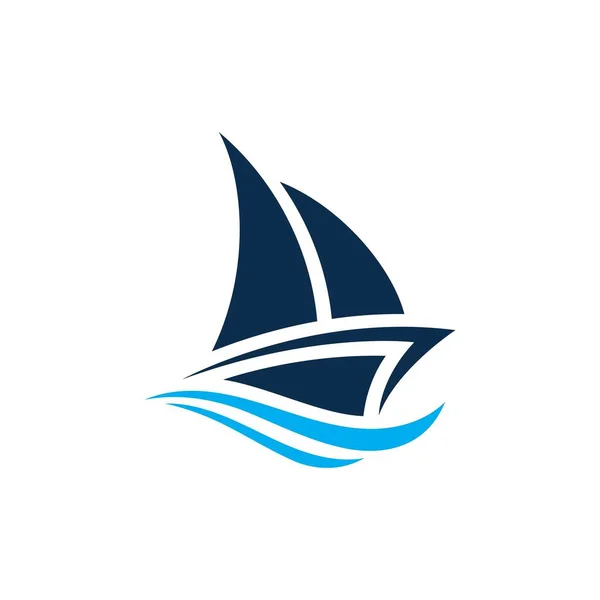 Seyahat Gemisi Logo Şablonu Vektör Çizimi Tasarımı — Stok Vektör