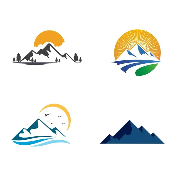 Icono Montaña Logo Plantilla Diseño Ilustración Vectorial — Vector de stock