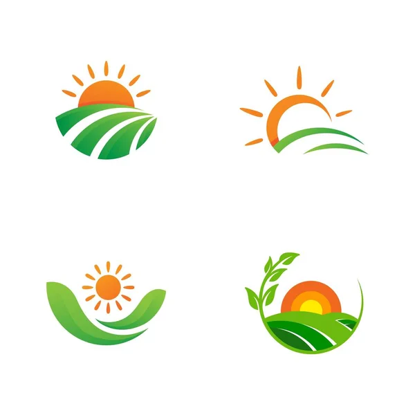 Farm Vector Agriculture Organic Icon Illustration — Stock Vector
