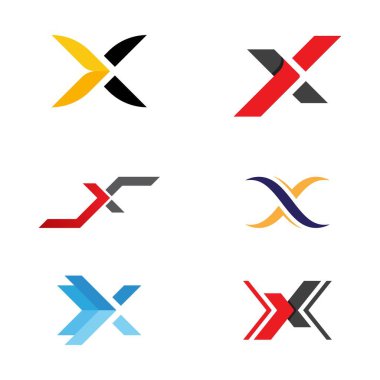 X Harfi Logo Şablonu vektör resimleme tasarımı