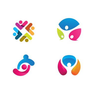 Topluluk, ağ ve sosyal simge tasarım şablonu