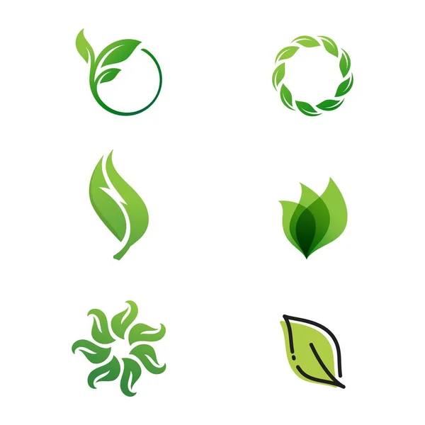 Verde Árvore Folha Ecologia Natureza Elemento Vetor Design — Vetor de Stock