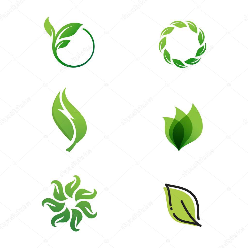 Green Tree leaf ecology nature element vector design