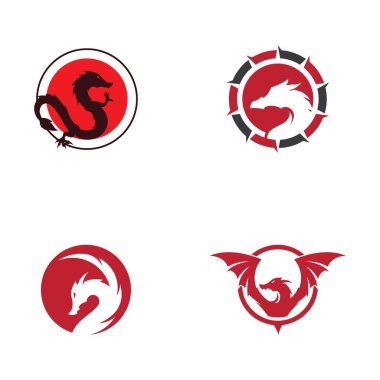 Dragon vektör resimleme logo şablonu