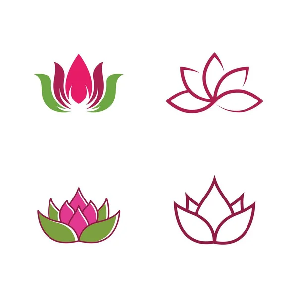 Güzellik Lotus Çiçeği Vektör Tasarım Şablonu — Stok Vektör