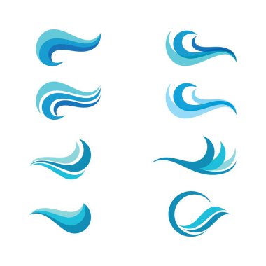 Su dalgası simgesi vektör çizim şablonu