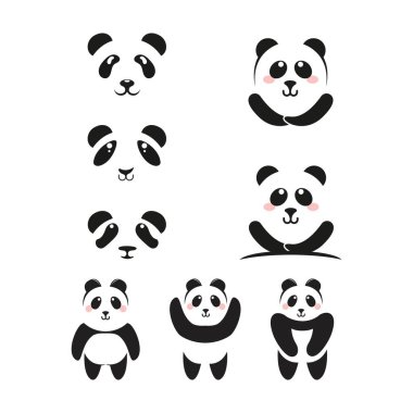 Panda simgesi vektör illüstrasyon tasarımı