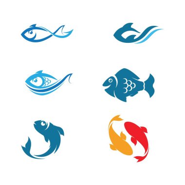 Balık logosu şablonu. Yaratıcı vektör sembolü