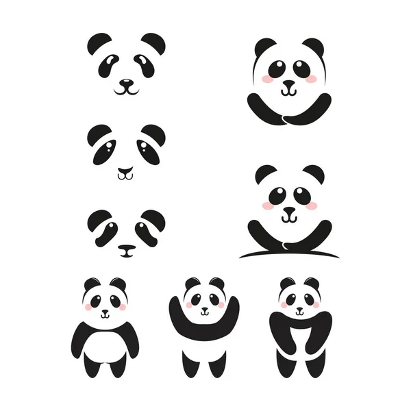 Ícone Panda Modelo Design Ilustração Vetorial — Vetor de Stock