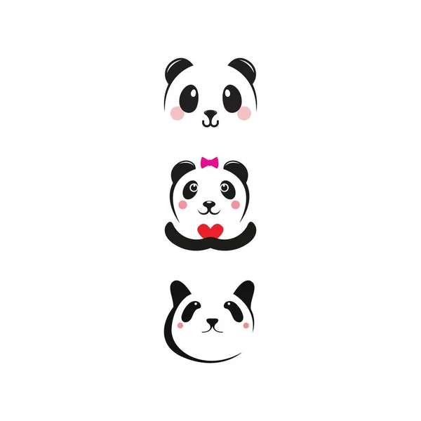 Ícone Panda Modelo Design Ilustração Vetorial — Vetor de Stock