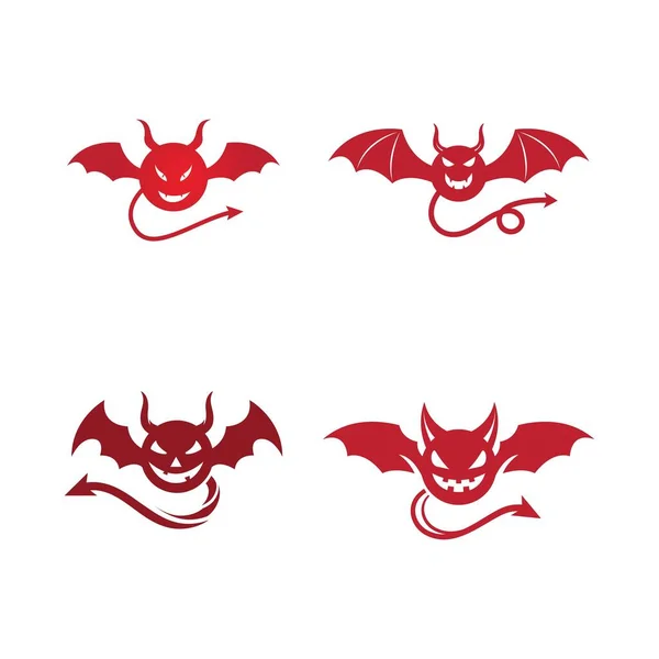 Şeytan Boynuzu Vektör Simgesi Tasarım Logo Şablonu — Stok Vektör