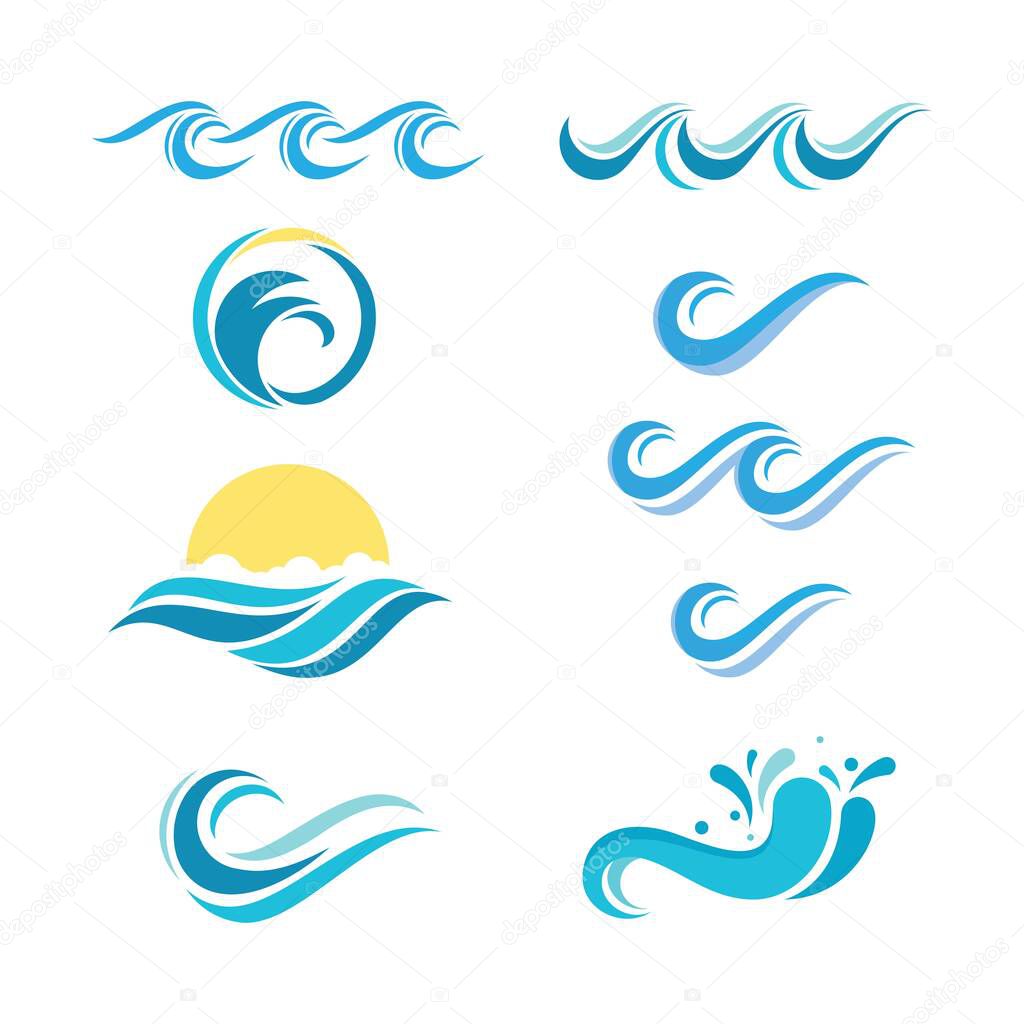 Water wave icon vector illustration design template