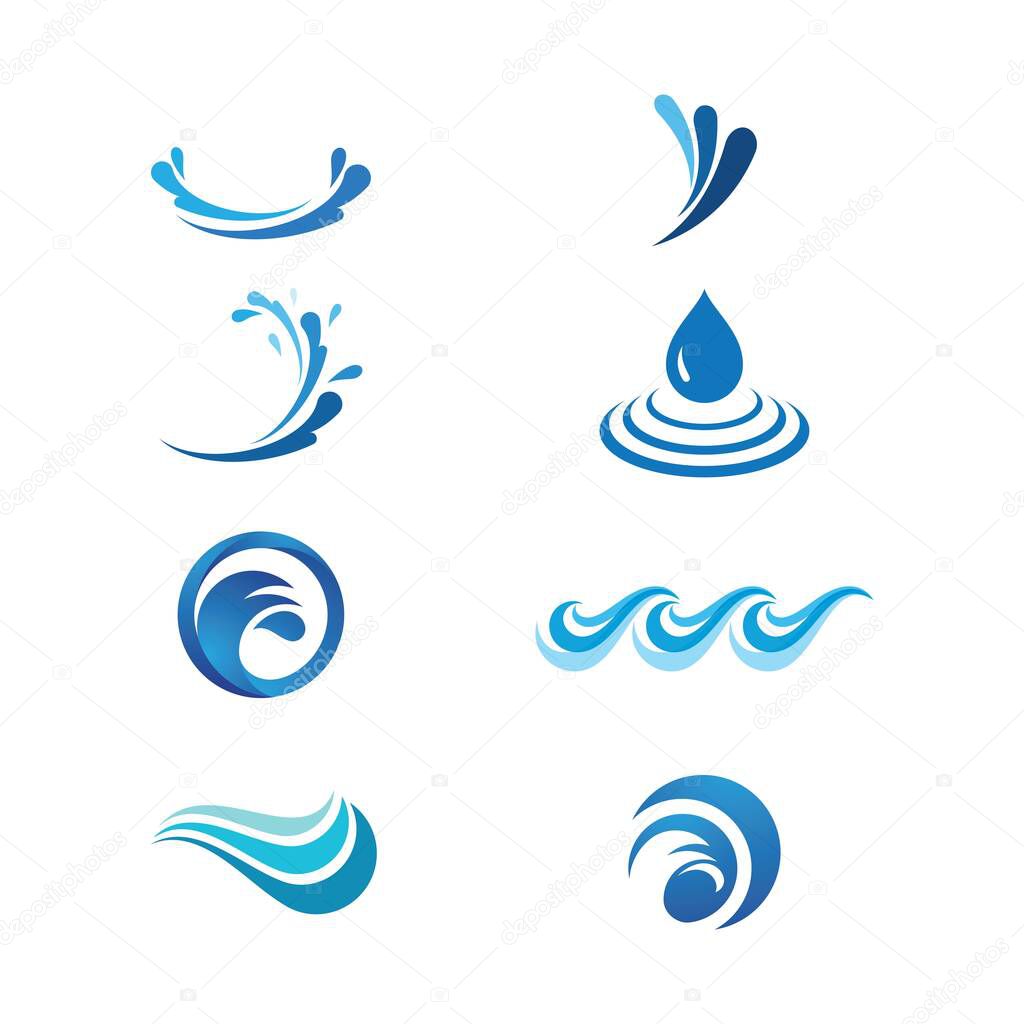 Water wave icon vector illustration design template