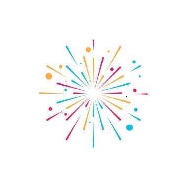 Firework vektör resimleme şablonu