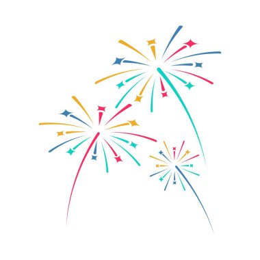 Firework vektör resimleme şablonu