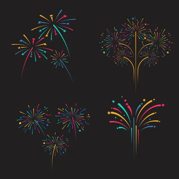 Plantilla Diseño Ilustración Icono Vector Fuegos Artificiales — Vector de stock