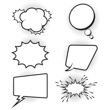 Çizgi Roman Tasarım Element Vektörü İllüstrasyonu