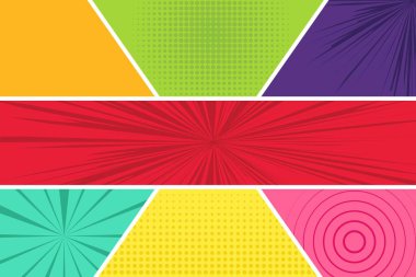 Çizgi Roman Tasarım Element Vektörü İllüstrasyonu