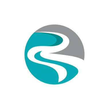 Nehir simgesi vektör çizim şablonu