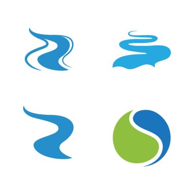 Nehir simgesi vektör çizim şablonu