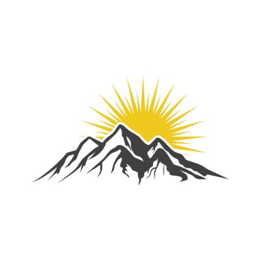 Dağ simgesi Logo Şablonu Vektör illüstrasyon Tasarımı